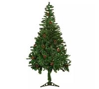 vidaXL Frosted Christmas Tree with Pinecones 150cm Holiday Xmas Decoration