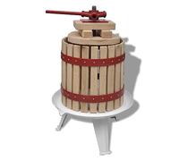 'vidaXL Fruit and Wine Press - 12L, Solid Oak Wood, Cast Iron & Steel Construction for Home Wine and Cider Making
