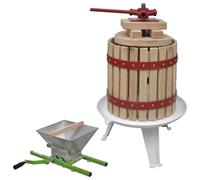 vidaXL Fruit & Wine Press and Crusher Set 2 Piece Juice Maker Cloth Bag 12L