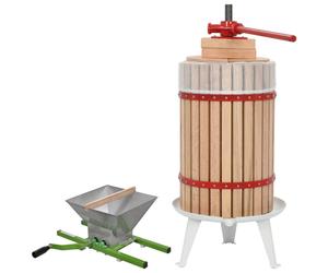 vidaXL Fruit & Wine Press and Crusher Set 2 Piece Juice Maker Cloth Bag 24L