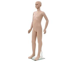 vidaXL Full Body Child Mannequin with Glass Base Beige 140 cm