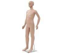 vidaXL Full Body Child Mannequin with Glass Base Beige 140cm Display Dummy