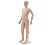 vidaXL Full Body Child Mannequin with Glass Base Beige 140cm Display Dummy vidaX