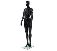 vidaXL Full Body Female Mannequin with Glass Base Glossy Black 175cm Dummy