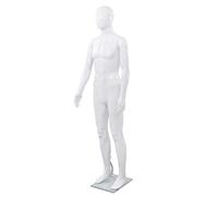 vidaXL Full Body Male Mannequin with Glass Base Glossy White 185 cm