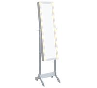 Free-Standing Mirror with LED White 34x37x146 cm