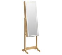 vidaXL Mirror Jewellery Cabinet with LED Lights Free Standing, Brown