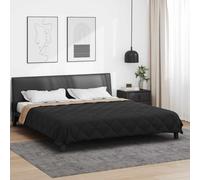 vidaXL Full Year Duvet Black and Taupe 200 x 200 cm Microfiber