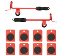 vidaXL Furniture Rollers 8 pcs with Lifters Red 9.8x7.5x3 cm 150 kg