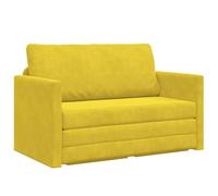 vidaXL Futon Chair Bed 2-in-1 Yellow 124 x 204 x 61 cm Velour
