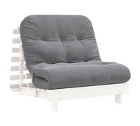 vidaXL Futon Sofa Bed with Mattress Floor Bed Couch White Solid Wood Pine
