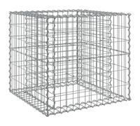 vidaXL Gabion Basket Silver 70x70x65 cm - Galvanised Iron Construct, Strengthened Hooks, Easy Assembly, Versatile Outdoor Placement