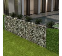 vidaXL Gabion Basket Galvanised Steel 300x30x100 cm, Silver