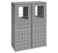 vidaXL Gabion Basket Posts 2pcs Iron Silver 50x50x140 cm Rust-proof, Weather-proof
