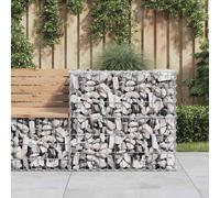 vidaXL Gabion Basket Silver 70x70x65 cm - Galvanised Iron Construct, Strengthened Hooks, Easy Assembly, Versatile Outdoor Placement