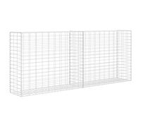 vidaXL Gabion Basket Steel 85x30x200cm Silver Garden Landscaping Wall Rock