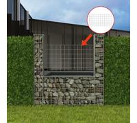 vidaXL Gabion Basket, U-Shape Design, Weather-Resistant Galvanised Steel, 160x20x150 cm, Silver, for Garden Projects, High Load Capacity, DIY Setup, Mesh Grid Build