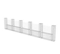 vidaXL Gabion Basket U-Shape Steel 570x20x100cm Outdoor Garden Cage Wall Fence