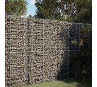 vidaXL Gabion Basket with Cover 100x100x200 cm Galvanised Iron