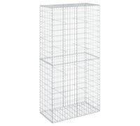 vidaXL Gabion Basket with Cover, Gabion Retaining Walls for Patio Garden Yard, Outdoor Mesh Cages for Rock Gravel, Galvanised Iron