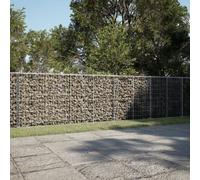 vidaXL Gabion Basket with Cover 1100x50x100 cm Galvanised Iron, Silver