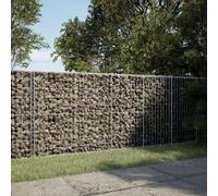 vidaXL Gabion Basket with Cover - Galvanised Iron - 200x50x100 cm - Sturdy Outdoor Decor, Functional Structures & Retaining Walls