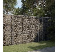 vidaXL Gabion Basket 200x50x150 cm - Galvanised Iron, Sturdy Outdoor Cage with Cover, Easy Assembly