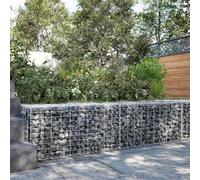 vidaXL Galvanized Gabion Basket with Cover 200x50x50 cm - Heavy Duty - Wire Cage for Garden, Landscaping, Retaining Walls