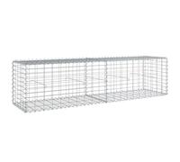 vidaXL Gabion Basket with Cover 200x50x50 cm Galvanised Iron