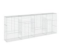 vidaXL Gabion Basket with Cover 400x50x150 cm Galvanised Iron, Silver
