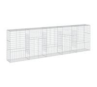vidaXL Gabion Basket with Cover 500x50x150 cm Galvanised Iron, Silver
