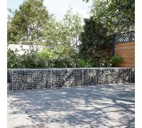 vidaXL Gabion Basket with Cover 800x100x50 cm Galvanised Iron, Silver