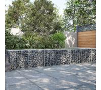 vidaXL Gabion Basket with Cover - Galvanised Iron Wire Cage, 300 x 50 x 50 cm, Tool-Free Assembly, High Load Capacity, Sturdy & Durable for Landscaping & Outdoor Decor
