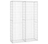 vidaXL Gabion Basket with Lids Galvanised Wire 150 x 100 x 30 cm