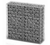 vidaXL Gabion Basket with Lids Galvanised Wire - Rust-Proof, Weather-Proof, Stable and Durable - Easy Assembly - Ideal for Garden Projects - Size: 100 x 100 x 30 cm (H x L x W)