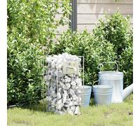 vidaXL Gabion Column Silver 25 x 25 x 50 cm Stainless Steel