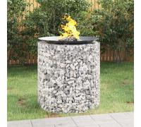 (100 x 100 cm) vidaXL Gabion Fire Pit Outdoor Camping Grill Fireplace Galvanised Iron Round