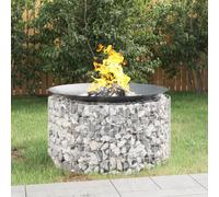 vidaXL Gabion Fire Pit Ø 100 cm Galvanised Iron