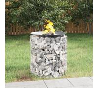 vidaXL Gabion Fire Pit Ø 50 cm Galvanised Iron