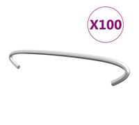 vidaXL Galvanised Steel Gabion Hooks - 100 pcs Set - 15cm Length, 3.5mm Diameter - Robust and Durable, Designed for Stability and Easy Assembly
