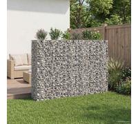 vidaXL Gabion Raised Bed 3 pcs Silver 250 x 50 x 150 cm