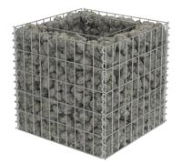 vidaXL Gabion Raised Bed Galvanised Steel 50x50x50 cm, Silver