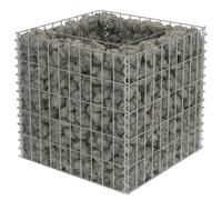 vidaXL Gabion Raised Bed Galvanised Steel 50x50x50 cm, Silver