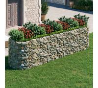 vidaXL Gabion Raised Bed Galvanised Iron 400x100x100 cm, Silver