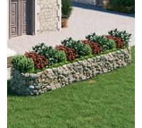 vidaXL Gabion Raised Bed Galvanised Iron 400x100x50 cm, Silver