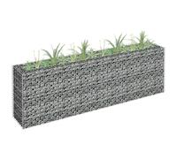 Gabion Raised Bed Silver 180x30x60cm Galvanised Steel Weatherproof Planter HD XL