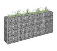 Gabion Raised Bed Basket Planter Outdoor Plant Pot Galvanised Steel vidaXL