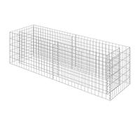 vidaXL Gabion Raised Bed in Silver, Galvanised Steel Material - High Load Capacity & Rustproof Planter Box Suitable for Gardens, Patios, Decks
