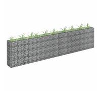 Gabion Raised Bed Basket Planter Outdoor Plant Pot Galvanised Steel vidaXL