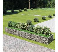 vidaXL Gabion Raised Bed Galvanised Steel 450x90x50 cm